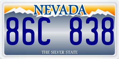 NV license plate 86C838