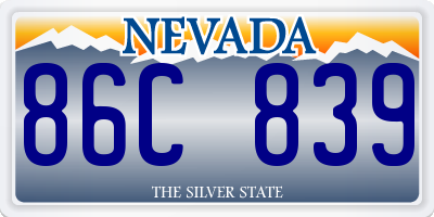 NV license plate 86C839