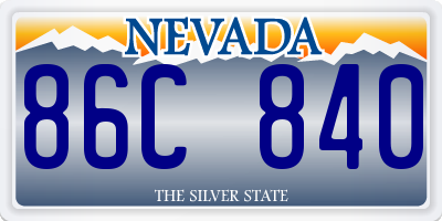 NV license plate 86C840