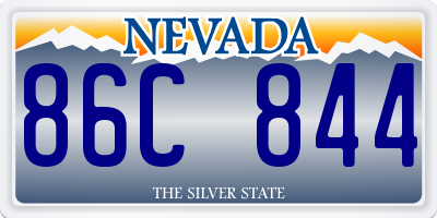 NV license plate 86C844