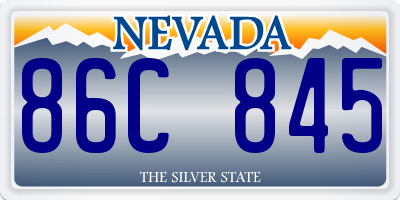 NV license plate 86C845