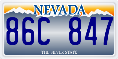 NV license plate 86C847