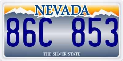 NV license plate 86C853