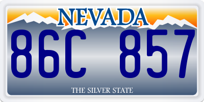 NV license plate 86C857