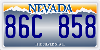 NV license plate 86C858