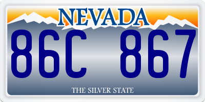 NV license plate 86C867