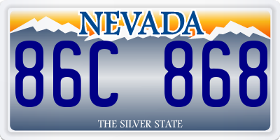 NV license plate 86C868