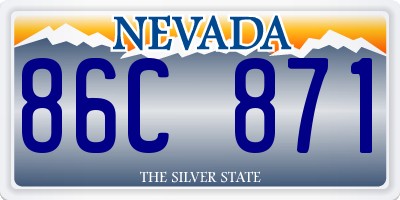 NV license plate 86C871