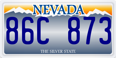 NV license plate 86C873