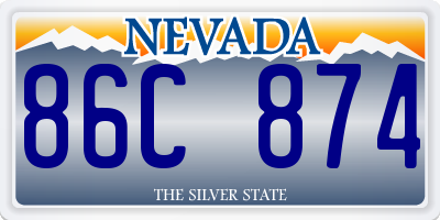 NV license plate 86C874