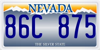 NV license plate 86C875