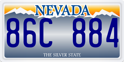 NV license plate 86C884