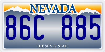 NV license plate 86C885