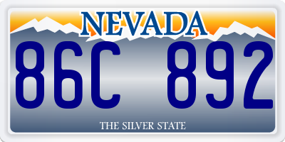 NV license plate 86C892