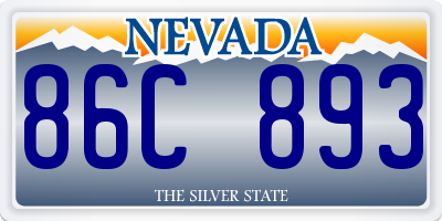 NV license plate 86C893