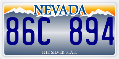 NV license plate 86C894