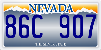 NV license plate 86C907