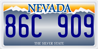 NV license plate 86C909