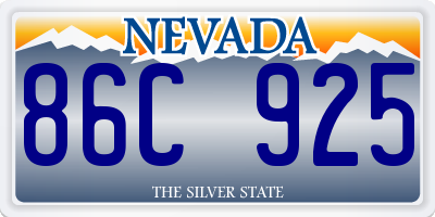 NV license plate 86C925