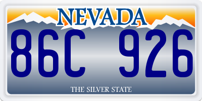 NV license plate 86C926