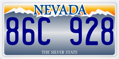 NV license plate 86C928