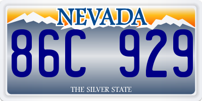 NV license plate 86C929