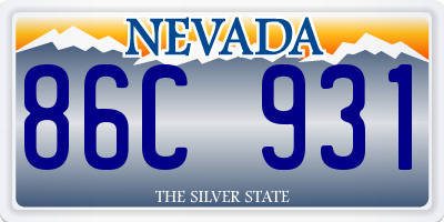 NV license plate 86C931