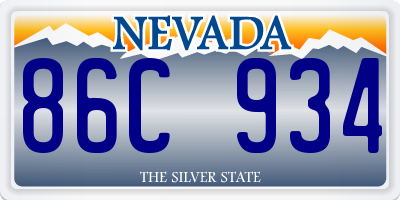 NV license plate 86C934