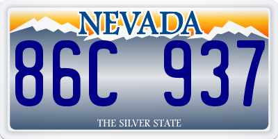 NV license plate 86C937