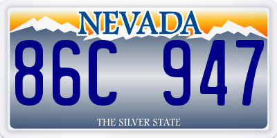 NV license plate 86C947