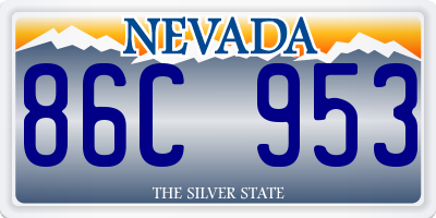 NV license plate 86C953