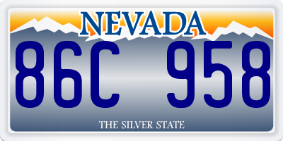 NV license plate 86C958