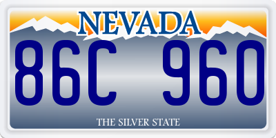 NV license plate 86C960