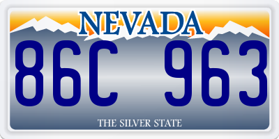 NV license plate 86C963