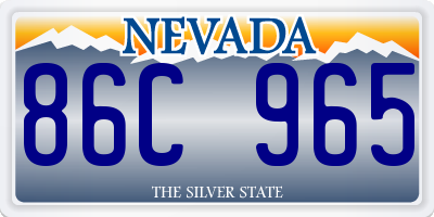 NV license plate 86C965