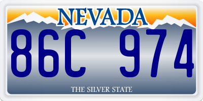 NV license plate 86C974