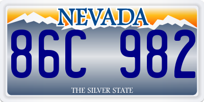 NV license plate 86C982