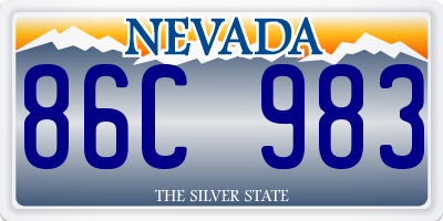 NV license plate 86C983