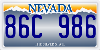 NV license plate 86C986