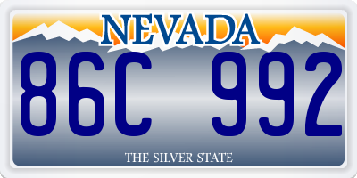 NV license plate 86C992