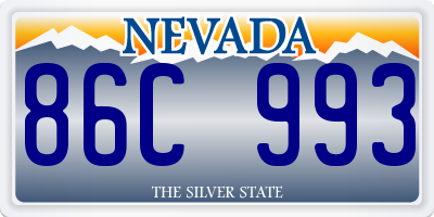 NV license plate 86C993