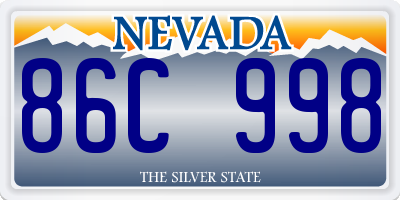 NV license plate 86C998