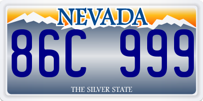 NV license plate 86C999