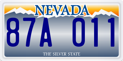 NV license plate 87A011