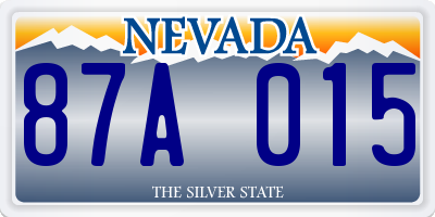 NV license plate 87A015