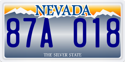 NV license plate 87A018