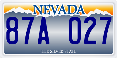 NV license plate 87A027