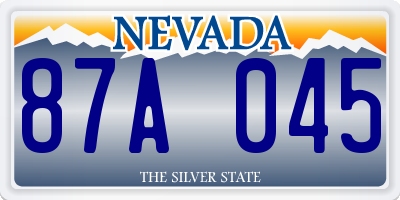 NV license plate 87A045
