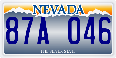 NV license plate 87A046