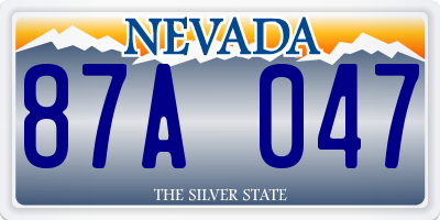 NV license plate 87A047
